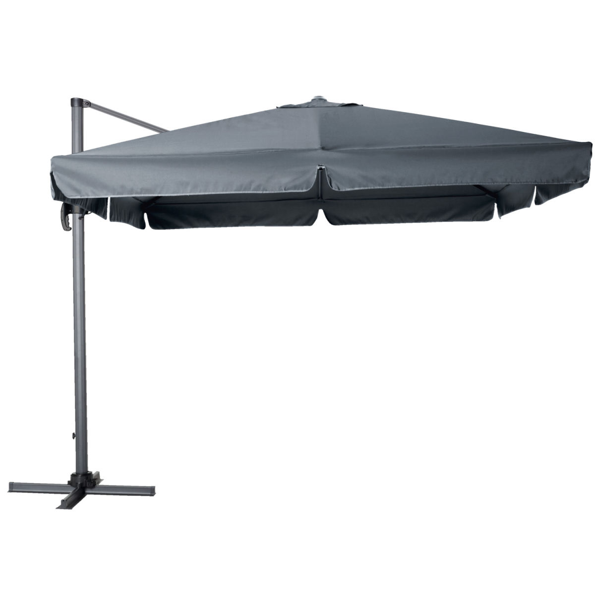 VEGA Frihängande parasoll Breva; 295x295x270 cm (LxBxH); Grå; Kvadratisk