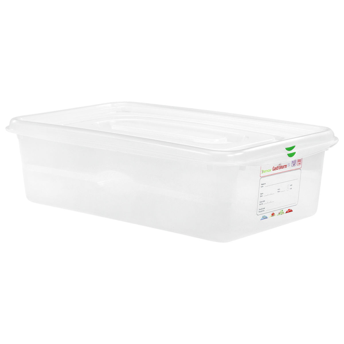 Contenitore polipropilene Dena GN 1/1 Denox; Misura GN 1/1, 21 l, 53x32.5x15 cm (LxLxP); trasparente; 6 pz. / Pacco