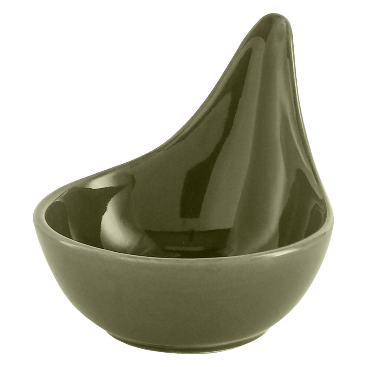 Mini ciotola Goccia VEGA; 60 ml, 8.8x6.8x6.3 cm (LxLxH); verde oliva; 12 pz. / confezione