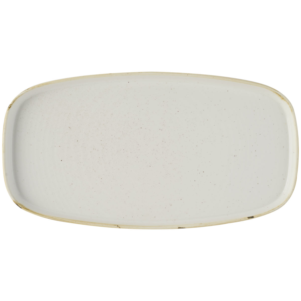 Piatto Stonecast Barley White con bordo accentuato Churchill; 35x18.5x2 cm (LxLxH); bianco/marrone; rettangolare; 6 pz. / confezione