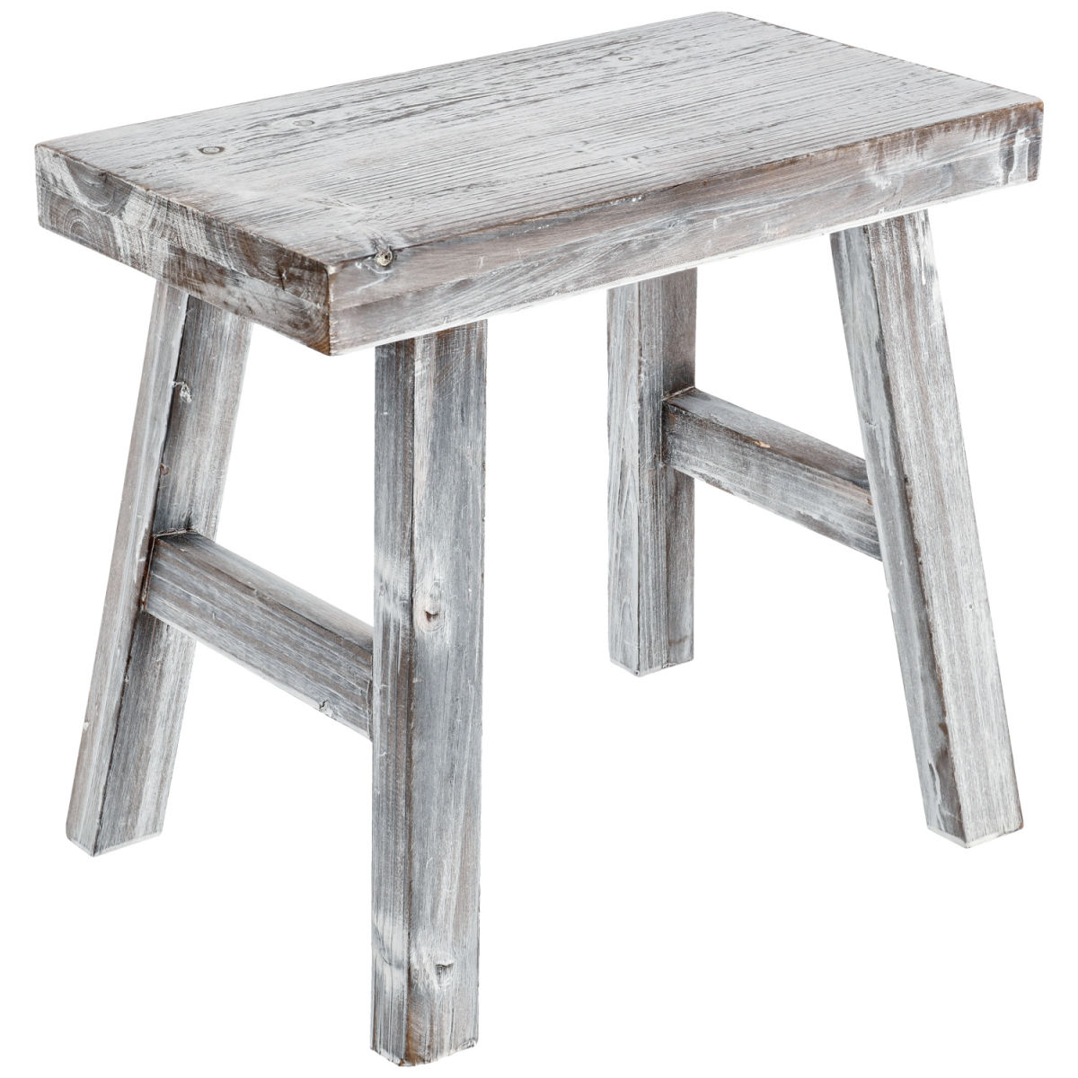 Sgabello in legno Peppa VEGA; 32.5x20.5x36 cm (LxLxH); bianco vintage