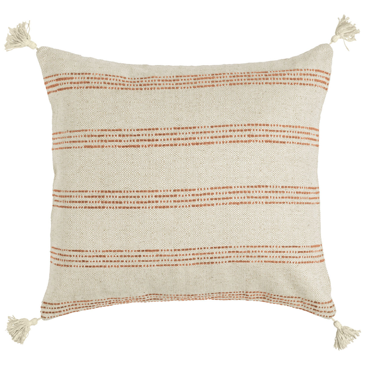 ERWIN M. Kissenhülle Torano breit gestreift 50x50 cm (BxL); creme/terrakotta