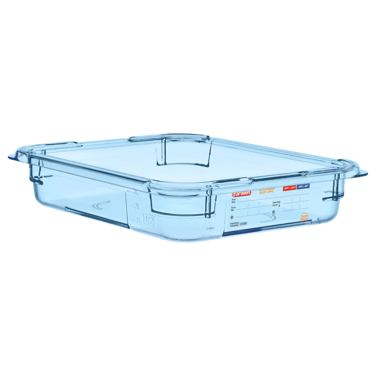 Araven Lebensmittelbehälter GN 1/2 blau GN 1/2, 3.9 l, 32.5x26.5x6.5 cm (LxBxT); blau