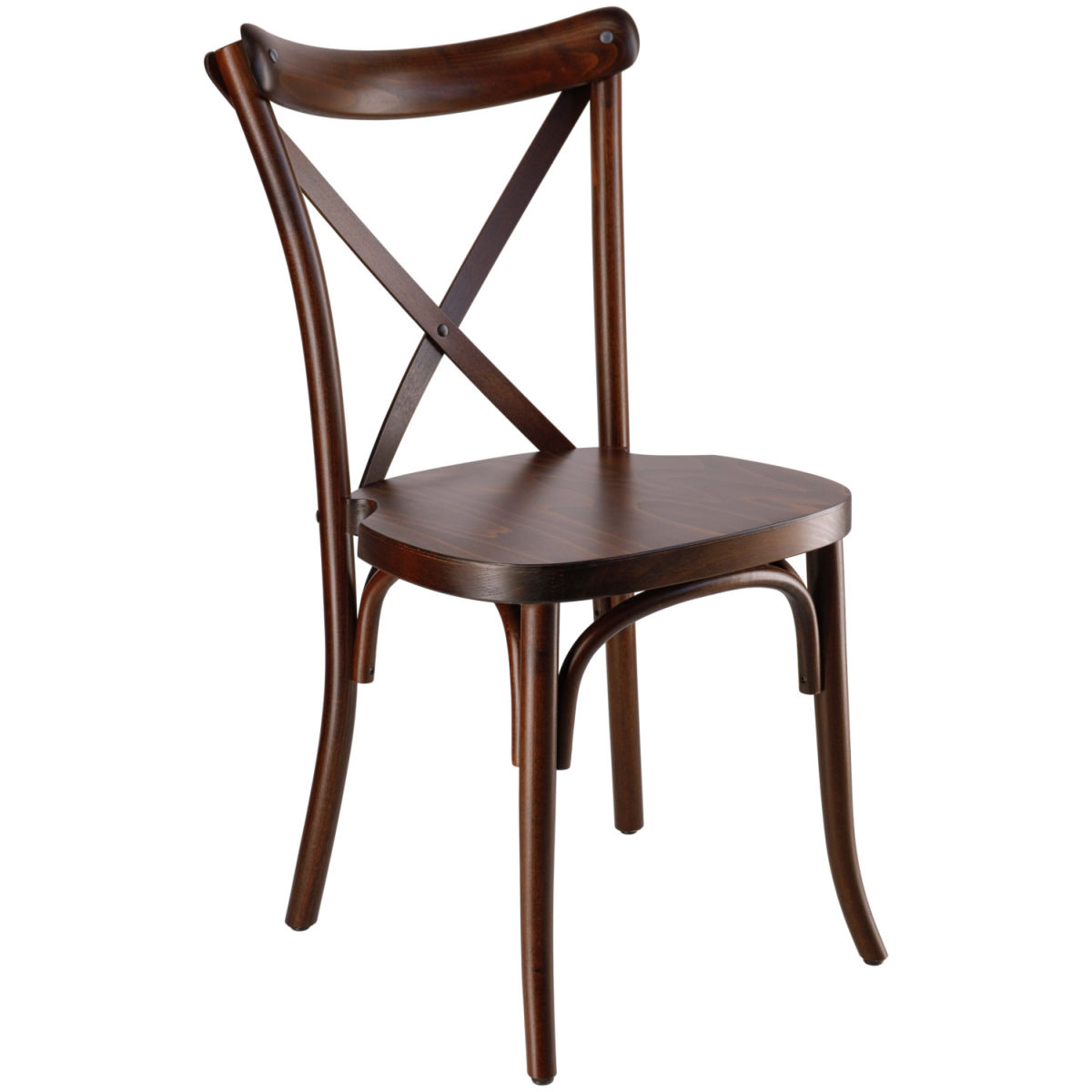 VEGA Stol i bøjet træ Crossback stabelbar; 41x41.5x89 cm (BxDxH); Sæde Valnød, Stel Valnød; 2 stk. / Forpakning