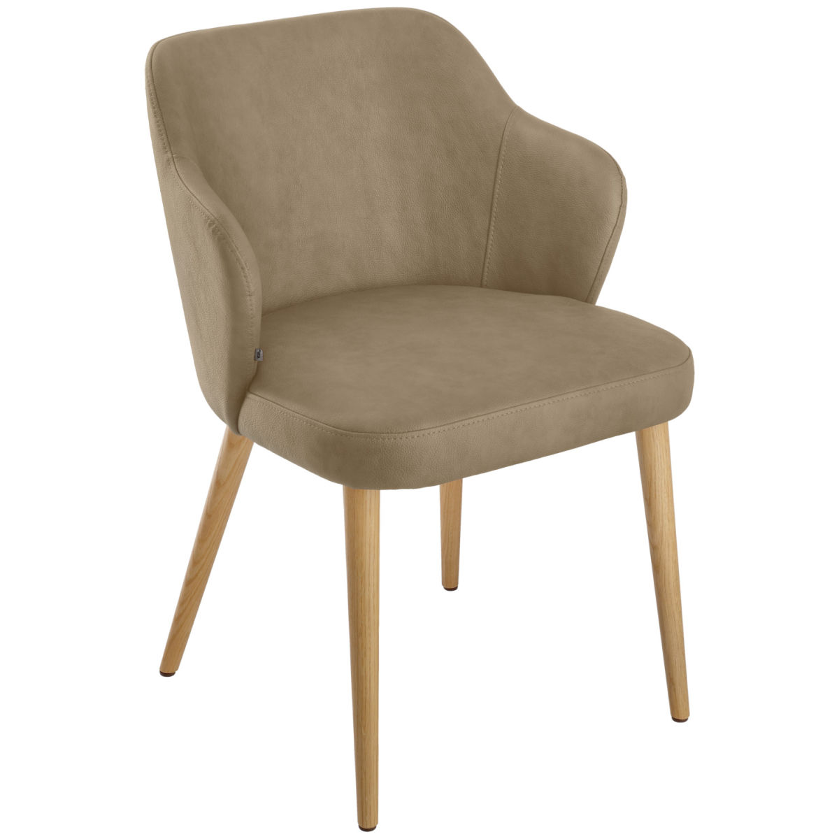 Poltroncina Katya in similpelle VEGA; 55x58x81 cm (LxPxH); seduta beige, struttura marrone