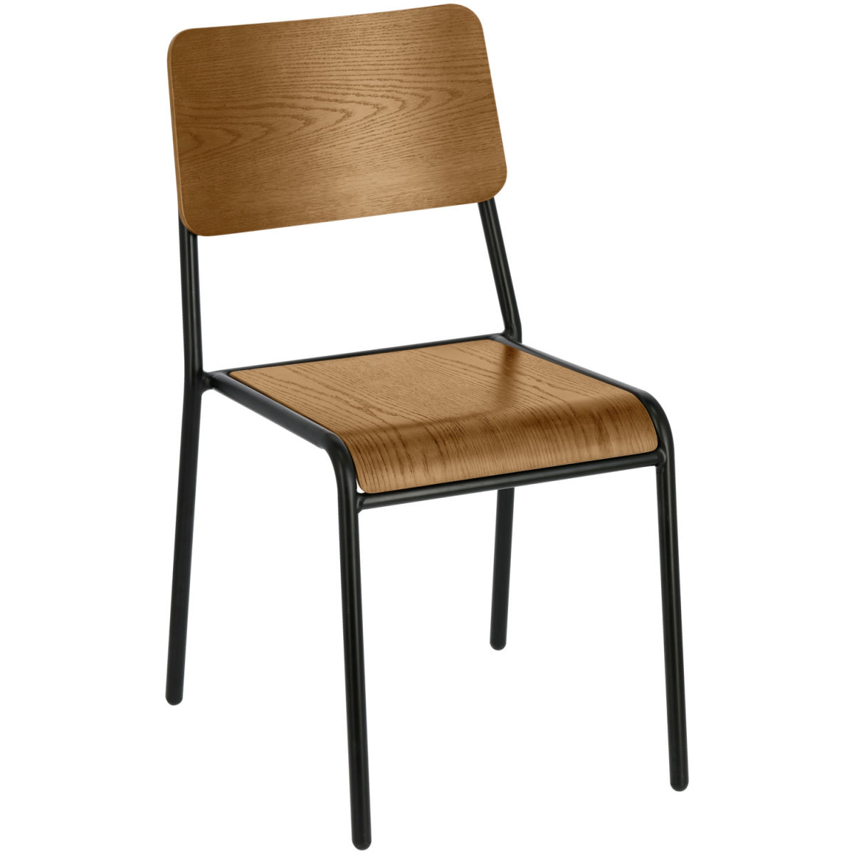 VEGA Holzstuhl Claso 41.5x52.5x82 cm (BxTxH); Sitz braun antik, Gestell schwarz; 2 Stück / Pack
