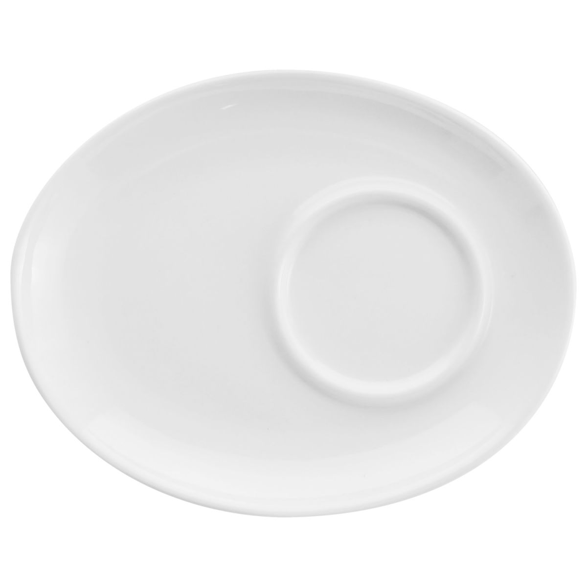 Piattino tè Rio PULSIVA; 17x13x2 cm (LxLxH); bianco; ovale; 6 pz. / confezione