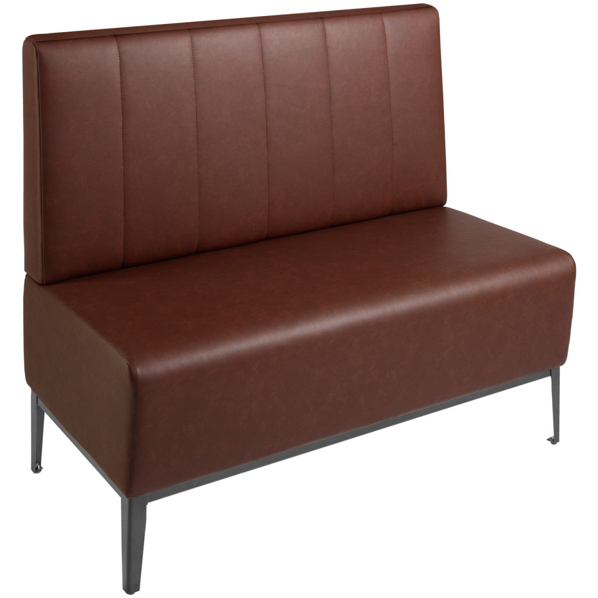 Panca due posti Adapto 120 cm VEGA; 120x64x102 cm (LxPxH); seduta marrone, struttura grigio