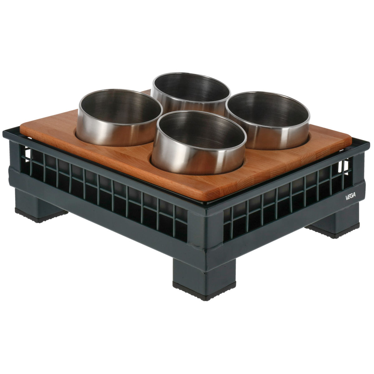 Portaposate Portland 1/2 VEGA; Misura GN 1/2, 35.2x29x15.5 cm (LxLxH); antracite/faggio; rettangolare