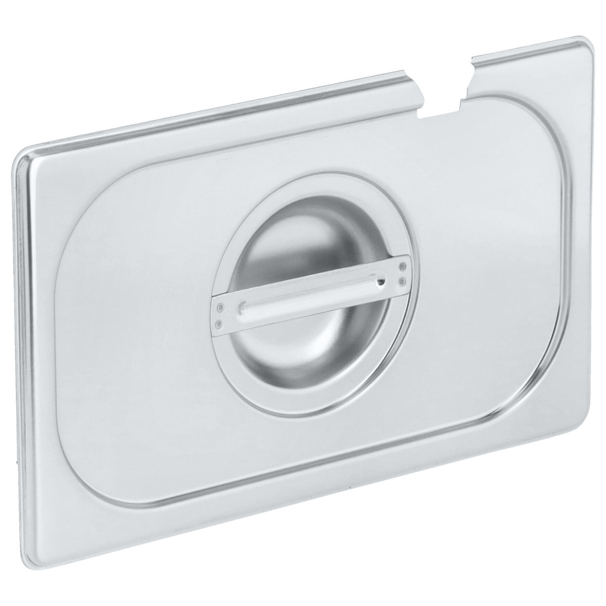 Coperchi Gastronorm Smart con incavo per cucchiaio 1/4 PULSIVA; Misura GN 1/4, 26.5x16.2 cm (LxL); argento