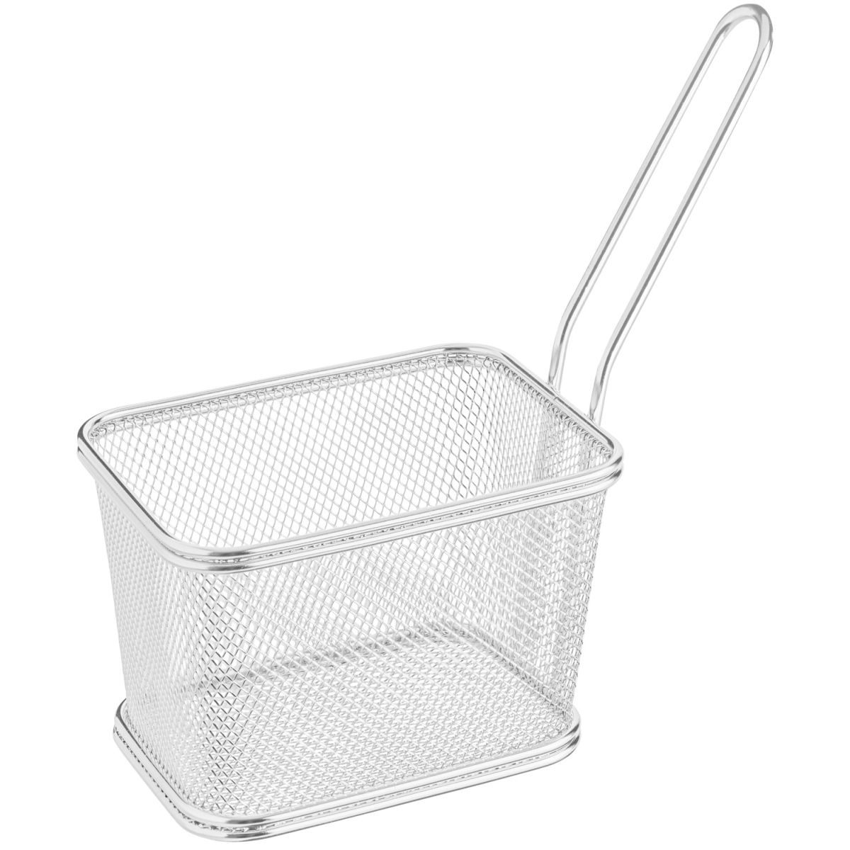 VEGA Pommeskörbchen Niragua hoch, rechteckig 13x10.5x9 cm (LxBxH); silber; rechteckig