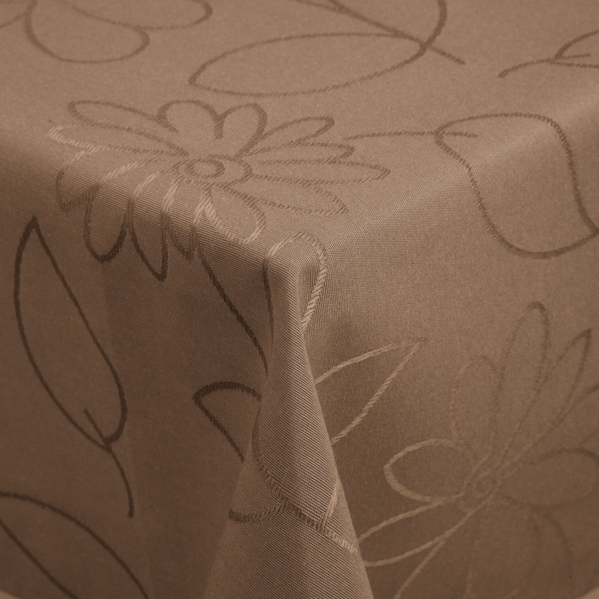 Tovaglia antimacchia Floralie quadrata/rettangolare ERWIN M.; 80x80 cm (LxL); marrone; quadrata