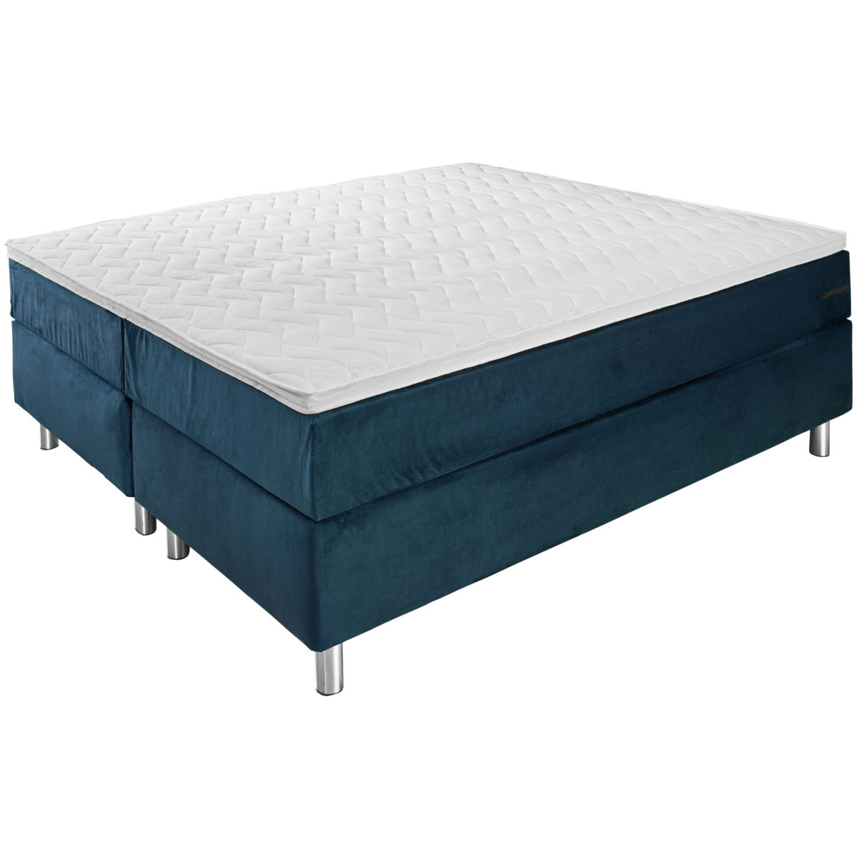 Letto componibile Comfort velluto, senza testiera ERWIN M.; 180x200x60 cm (LxLxH); blu scuro; duro
