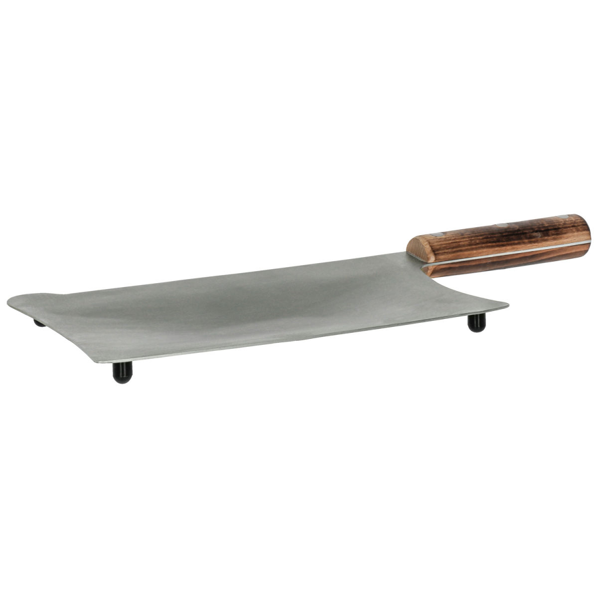 VEGA Servierbrett Graham in Beilform 41x16.5x2.7 cm (LxBxH); braun/edelstahl; rechteckig
