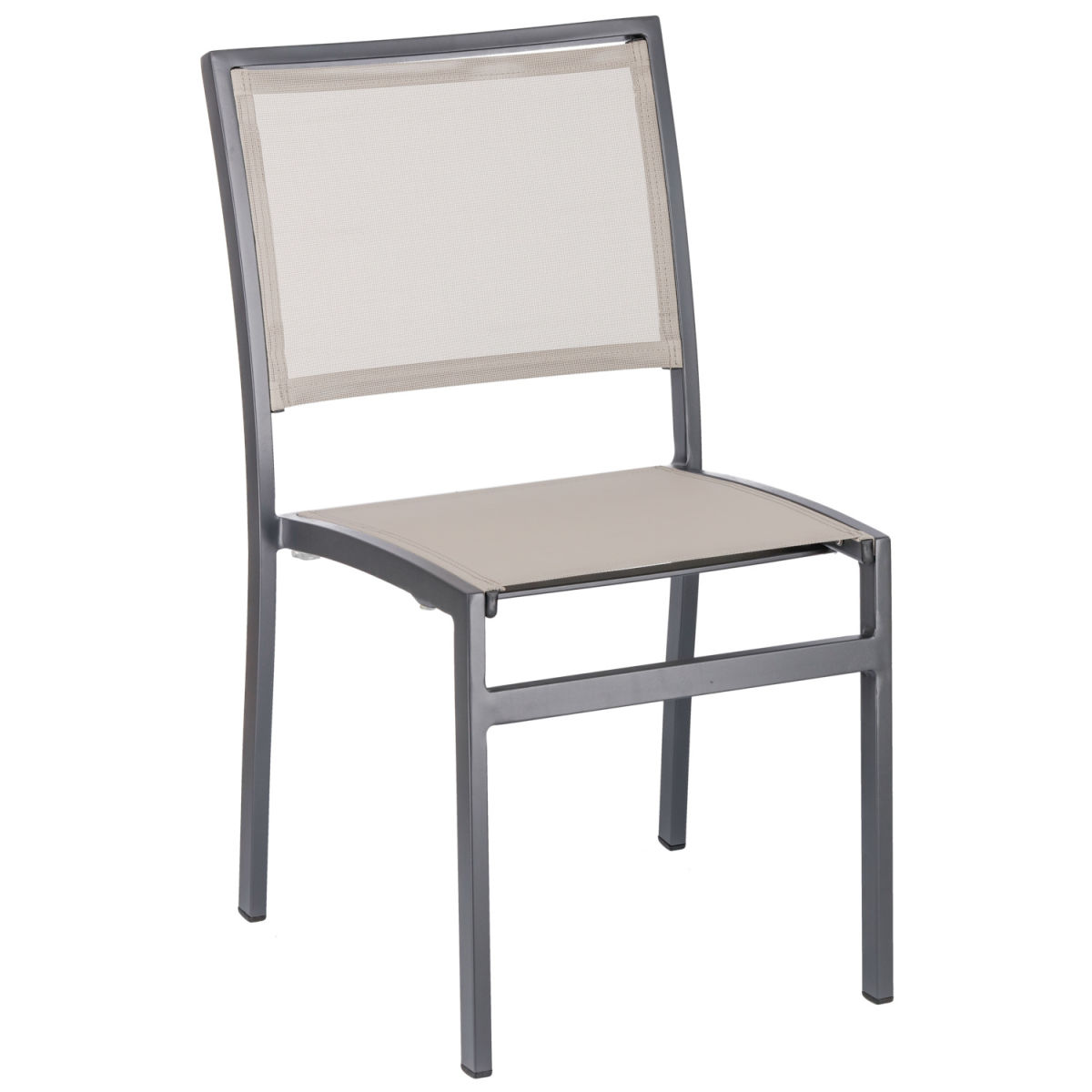 Silla Tailor sin apoyabrazos VEGA; 48x57x84 cm (AnxProfxAt); Asiento marrón pardo, Estructura gris; 2 pz. / Paquete
