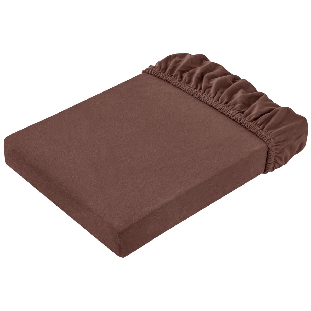 Lenzuola sotto con angoli Jersey ERWIN M.; 90-100x190-200 cm (LxL); marrone; 2 pz. / confezione