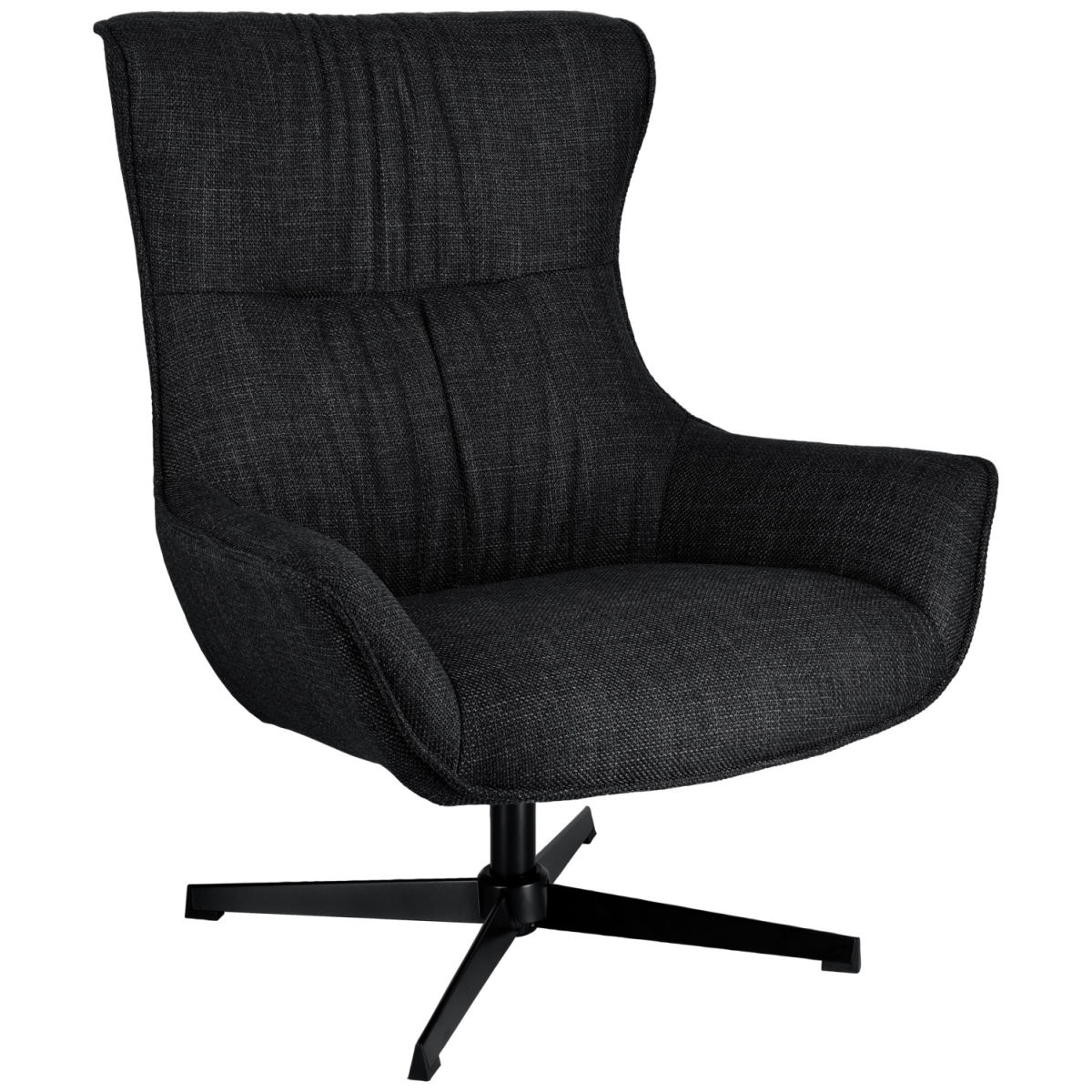 VEGA Ohrensessel Elvar 85x85x101 cm (BxTxH); Sitz anthrazit, Gestell schwarz
