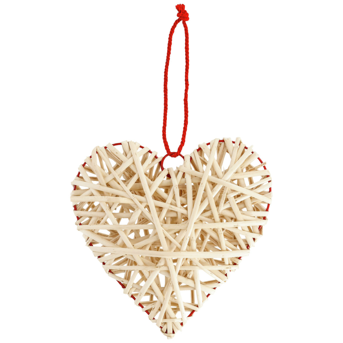 Geflechtherz Resy 20x20x5 cm (LxBxH); natur/rot; 2 Stück / Pack