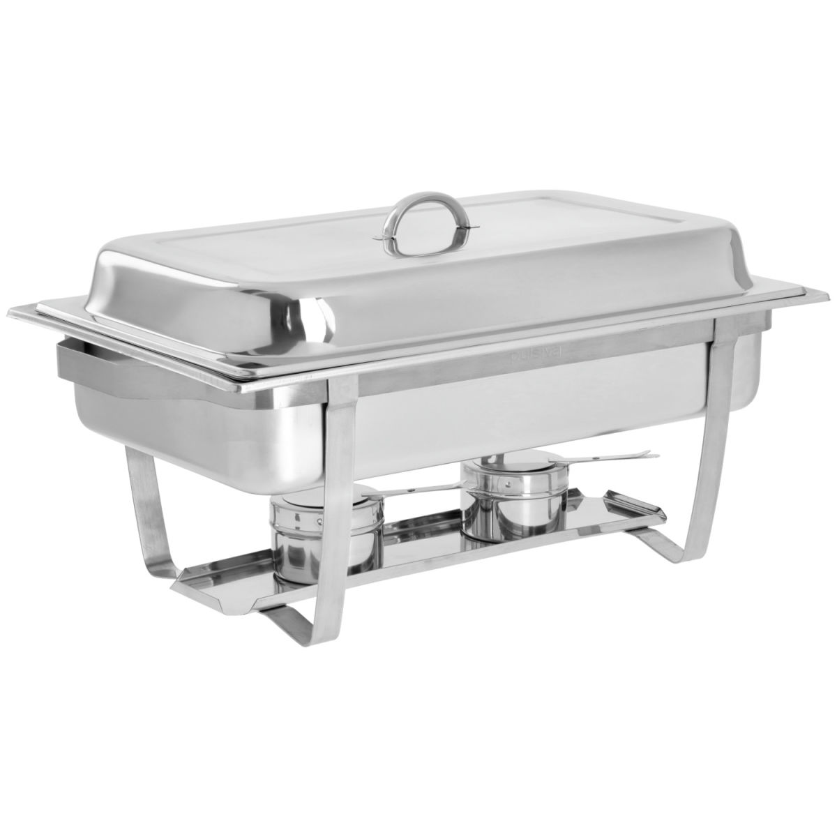 Chafing Dish Basic PULSIVA; GN 1/1, 9000 ml, 56x36.1x28 cm (LxPxH); argento; rettangolare; 2 pz. / Pacco