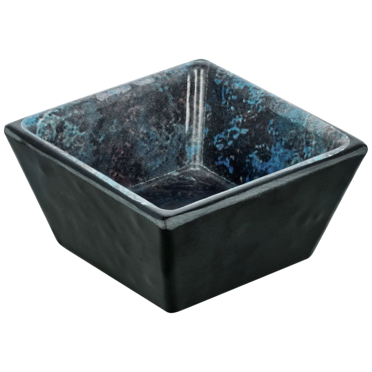 Mini ciotolina  Tusa quadrata VEGA; 40ml, 5.6x5.6x3 cm (LxLxH); nero/blu scuro; quadrata; 6 pz. / confezione