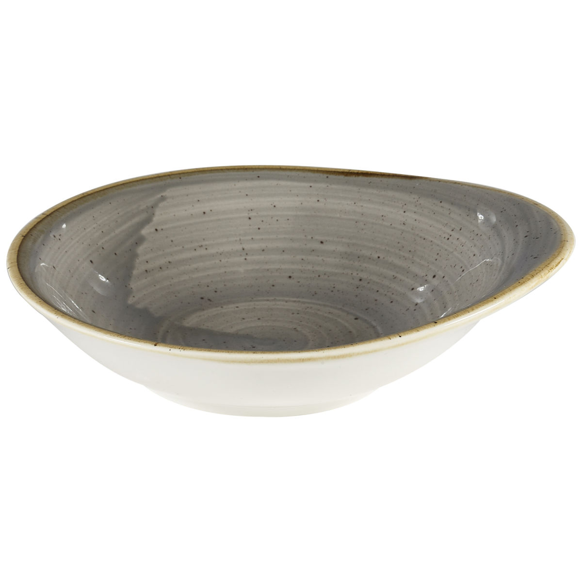 Churchill Schale Stonecast Peppercorn oval tief 300 ml, 18.5x18.5x16.8 cm (LxBxH); grau/braun; oval; 12 Stück / Pack