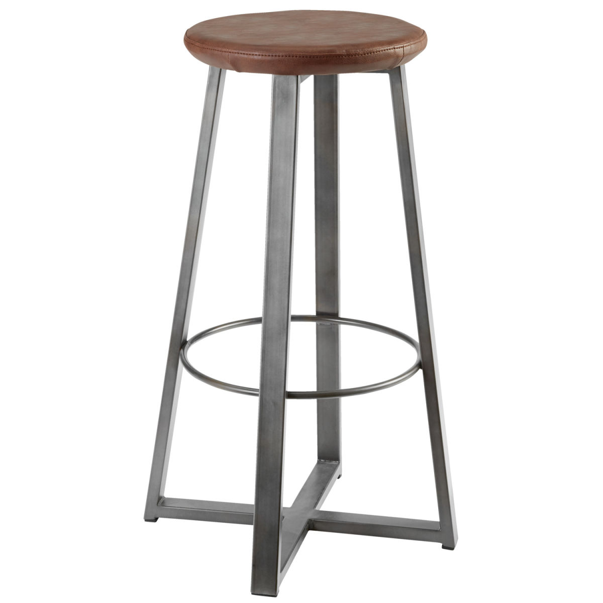 VEGA Barhocker Metalio 38x38x81 cm (BxTxH); Sitz braun, Gestell grau