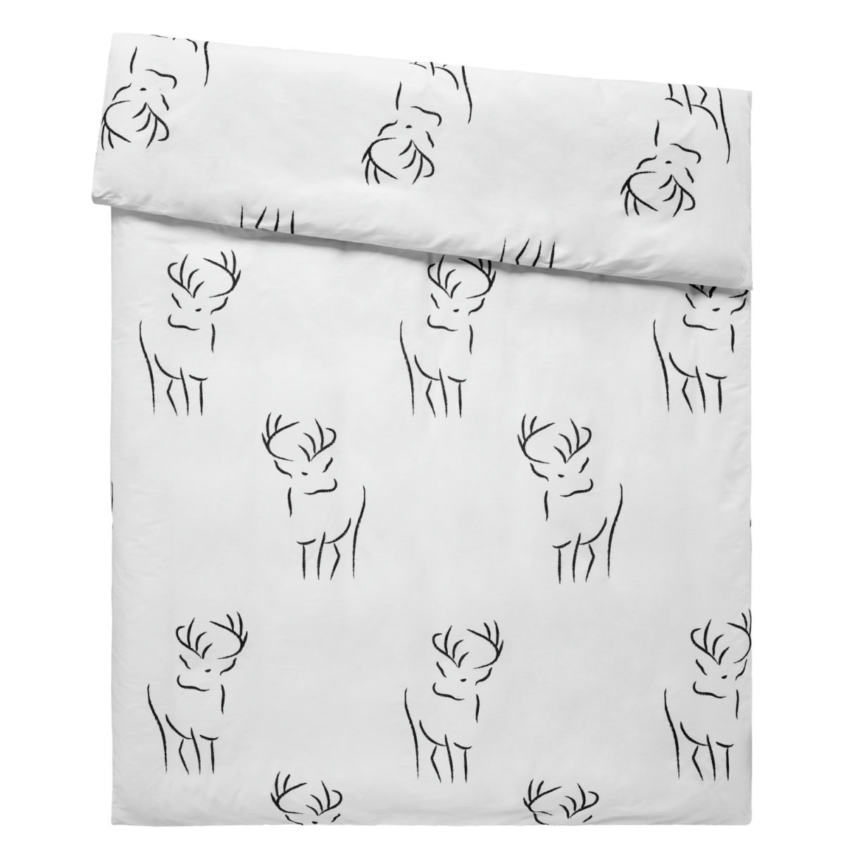 Copripiumino  Hirschegg ERWIN M.; 135x200 cm (LxL); bianco crema/nero