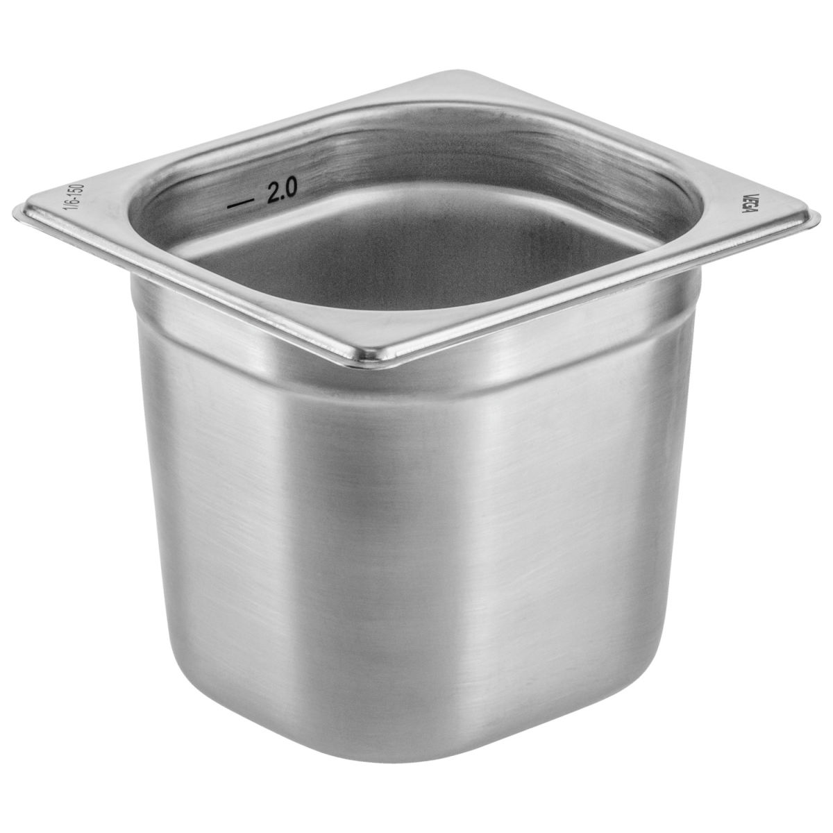 VEGA GN-Behälter 1/6 Premium GN 1/6, 2 l, 17.6x16.2x15 cm (LxBxT); silber