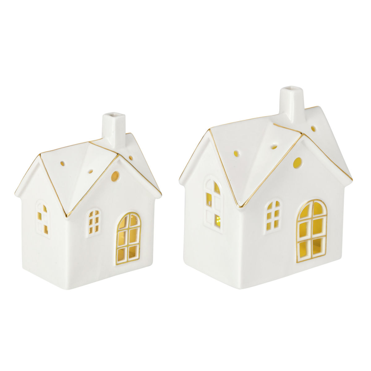 Set di lanterne LED Altone  2 pezzi; bianco/oro