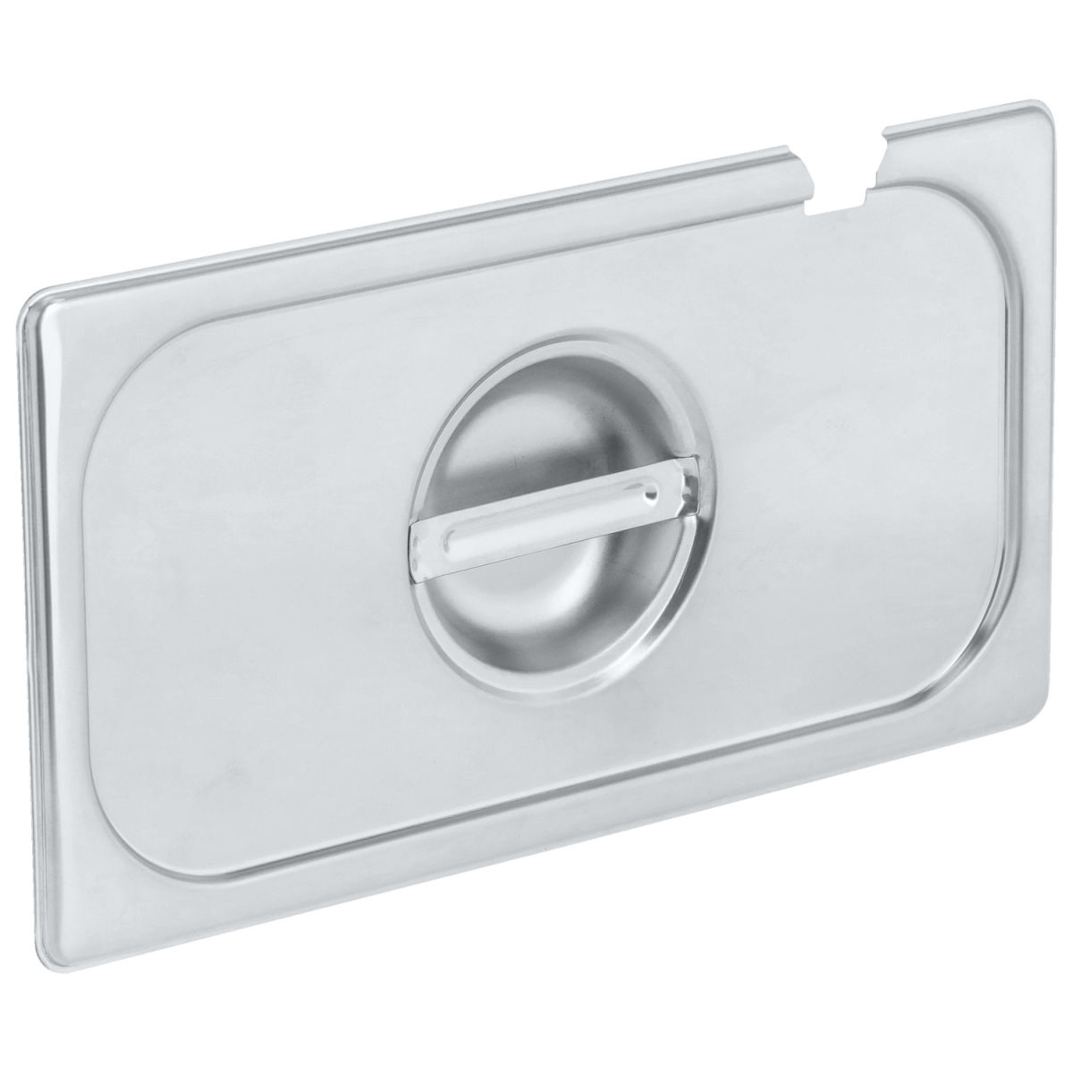 Coperchi Gastronorm Smart con incavo per cucchiaio 1/3 PULSIVA; Misura GN 1/3, 32.5x17.6 cm (LxL); argento