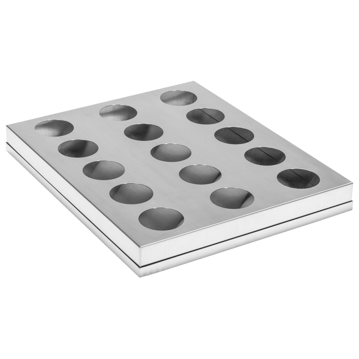 Bortabottiglie per carrello vassoi Baristo VEGA; 47x55x8 cm (LxPxH); argento