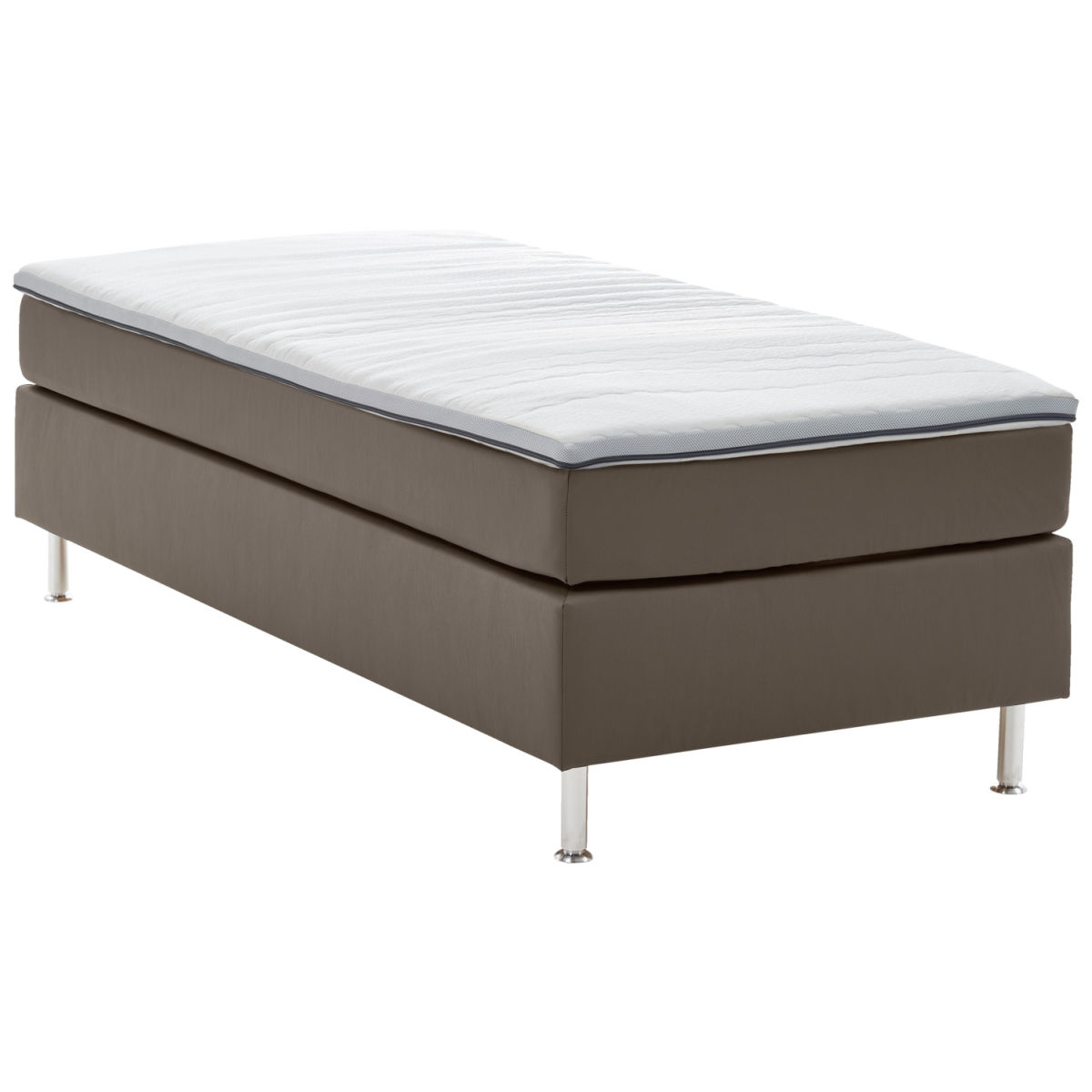 Letto completo Ambisuite Deluxe in similpelle senza schienale ERWIN M.; 90x200x62 cm (LxLxH); tortora