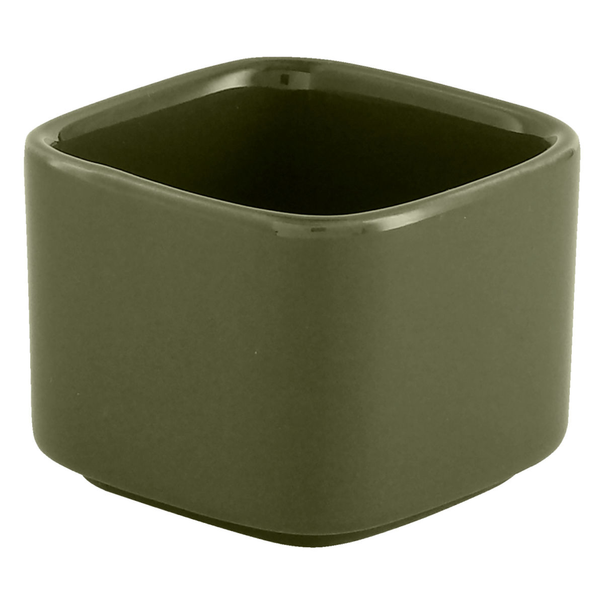 Mini ciotolina Alt VEGA; 90ml, 6x6x4.7 cm (LxLxH); verde oliva; quadrata; 12 pz. / confezione