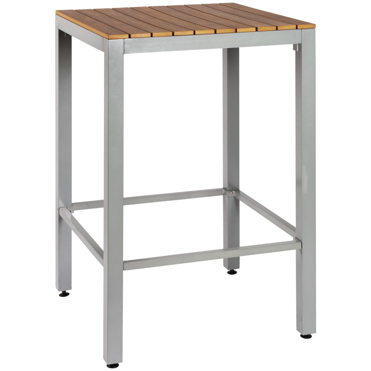 PULSIVA Statafel buiten Resistance; 70x70x110 cm (LxBxH); Tafelblad bruin, frame grijs; vierkant