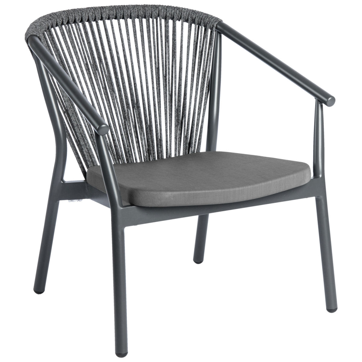 VEGA Outdoor Loungesessel Calvo 71x75x78 cm (BxTxH); Sitz anthrazit, Gestell anthrazit