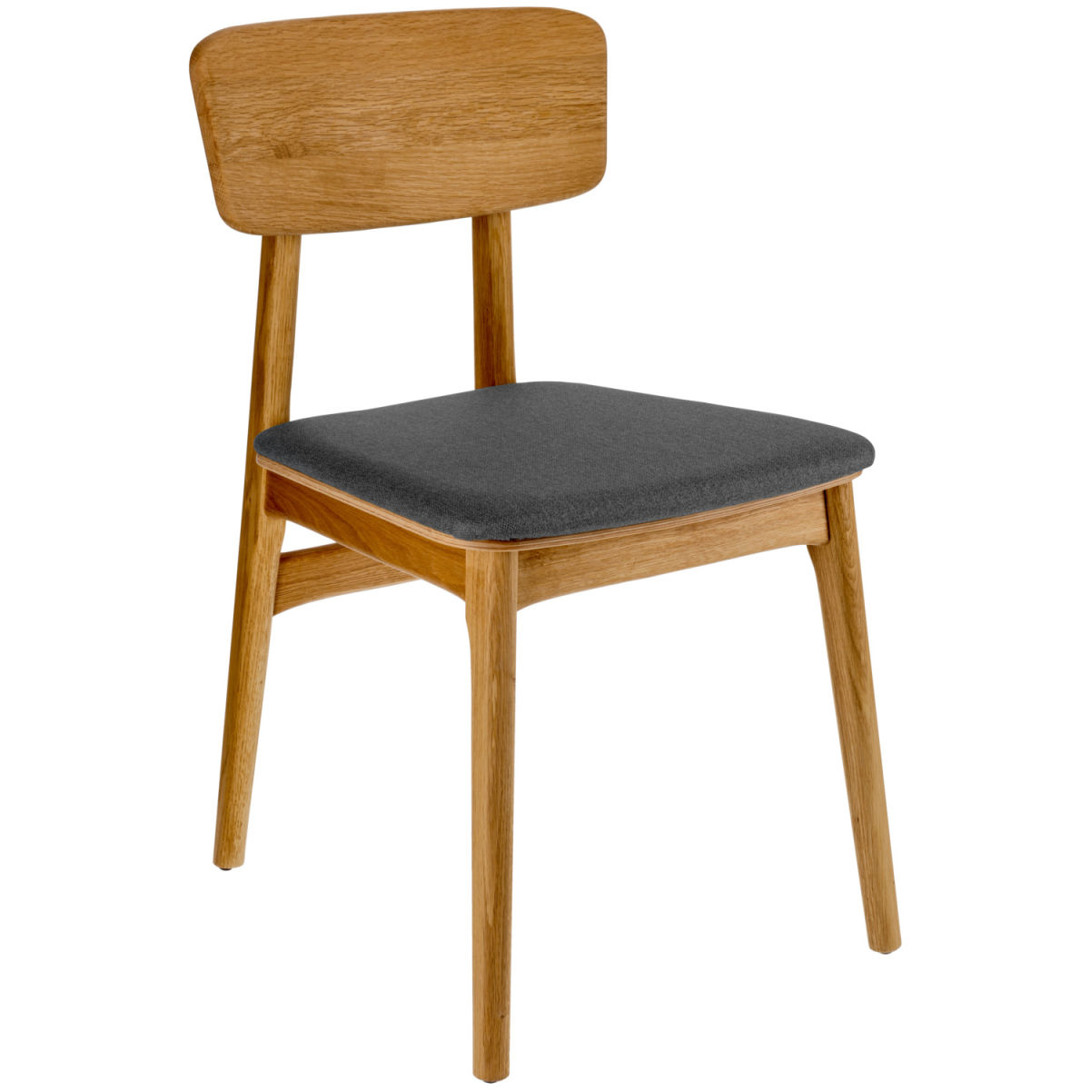 VEGA Stuhl Yorin Stoff 47x55x82 cm (BxTxH); Sitz anthrazit, Gestell braun; 2 Stück / Pack