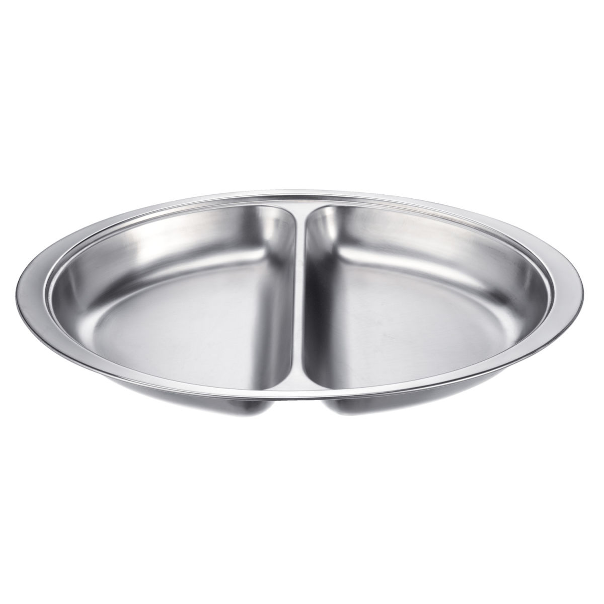 PULSIVA Chafing-Dish Einsatzbehälter 2er-Teilung 51.5x31.3x6.5 cm (BxTxH); silber