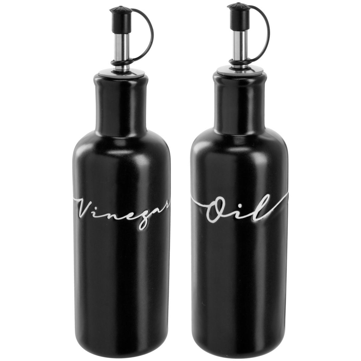 Set di bottiglie per aceto e olio Azura VEGA; 5.8x20.5 cm (ØxH); nero