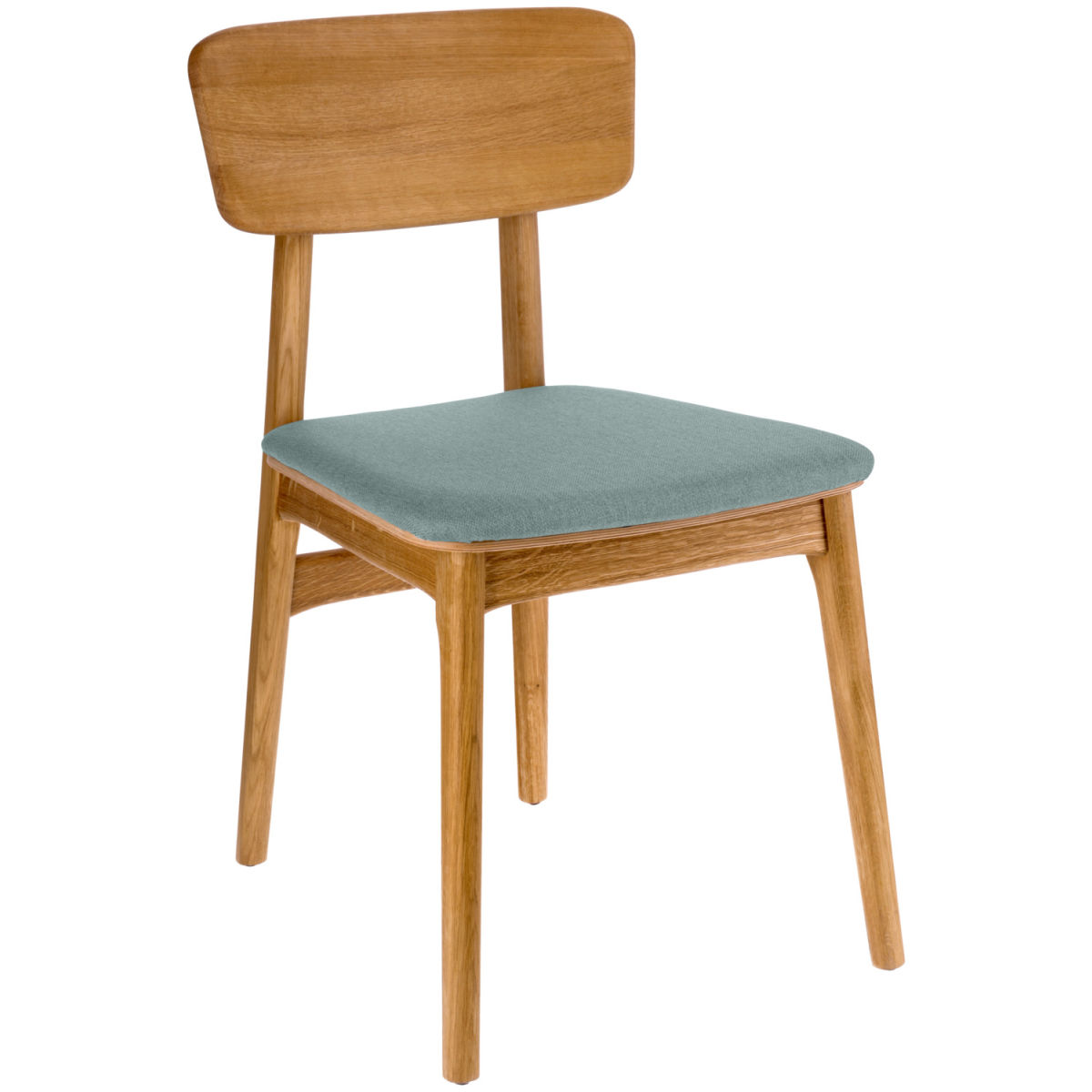 VEGA Stuhl Yorin Stoff 47x55x82 cm (BxTxH); Sitz hellblau, Gestell braun; 2 Stück / Pack