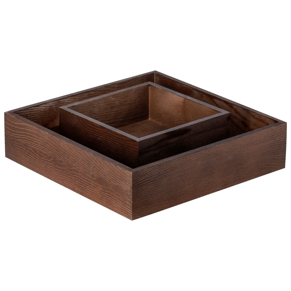 Scatola in legno Gautier senza manici in set da 2 PULSIVA; 25x25x6 cm (LxLxH); marrone