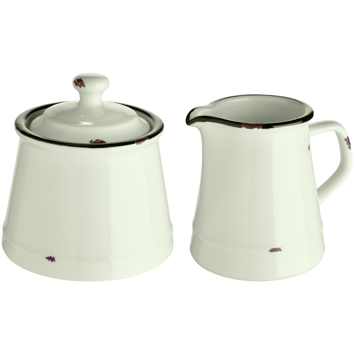 Set zuccheriera e lattiera Liron VEGA; bianco crema; rotonda