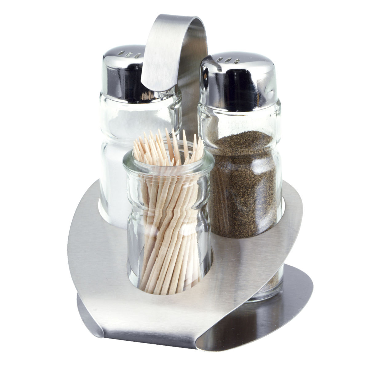 PULSIVA Kryddställ Buffo; 5 cl, 10x10.5x8.3 cm (BxHxD); Silverfärg/Transparent; 6 Set / Förpackning