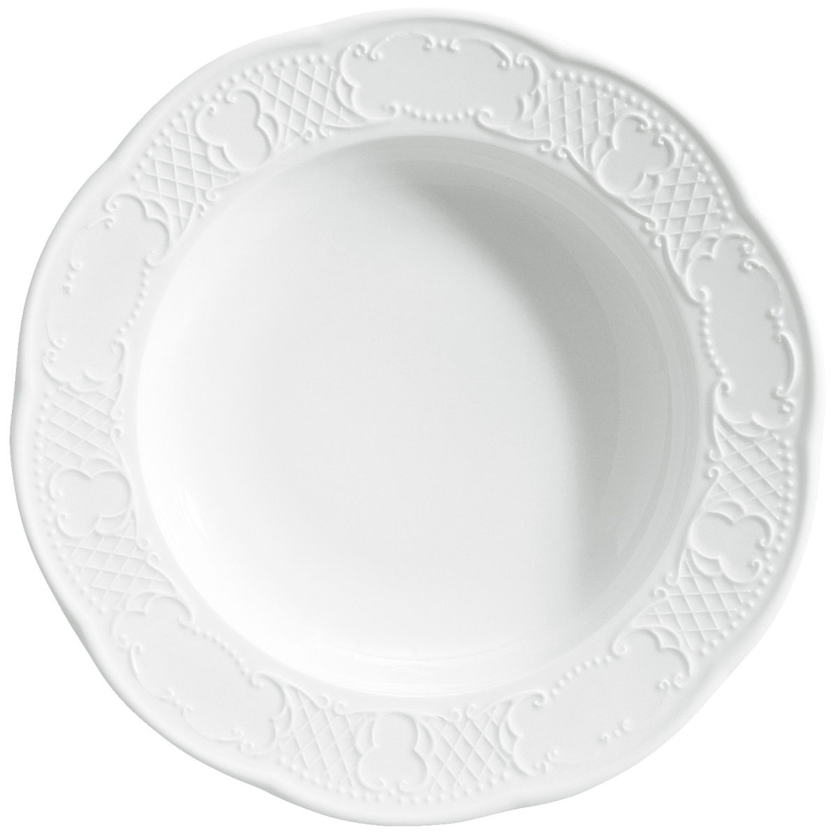 Piatto fondo Minuetto VEGA; 230 ml, 22.5x3.8 cm (ØxH); bianco; rotonda; 6 pz. / Pacco