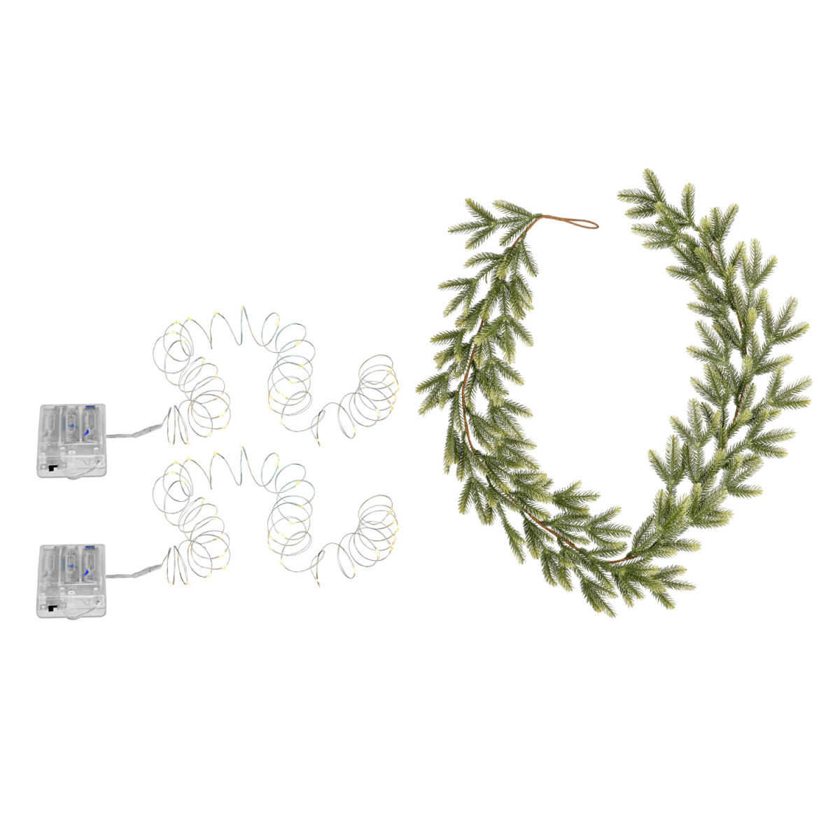 Ghirlanda con collane luminose Albi; verde/trasparente