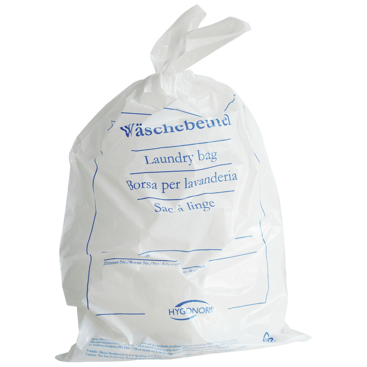 Sacco portabiancheria Classic Hygostar; 54x38 cm (LxL); bianco; 100 pz. / confezione