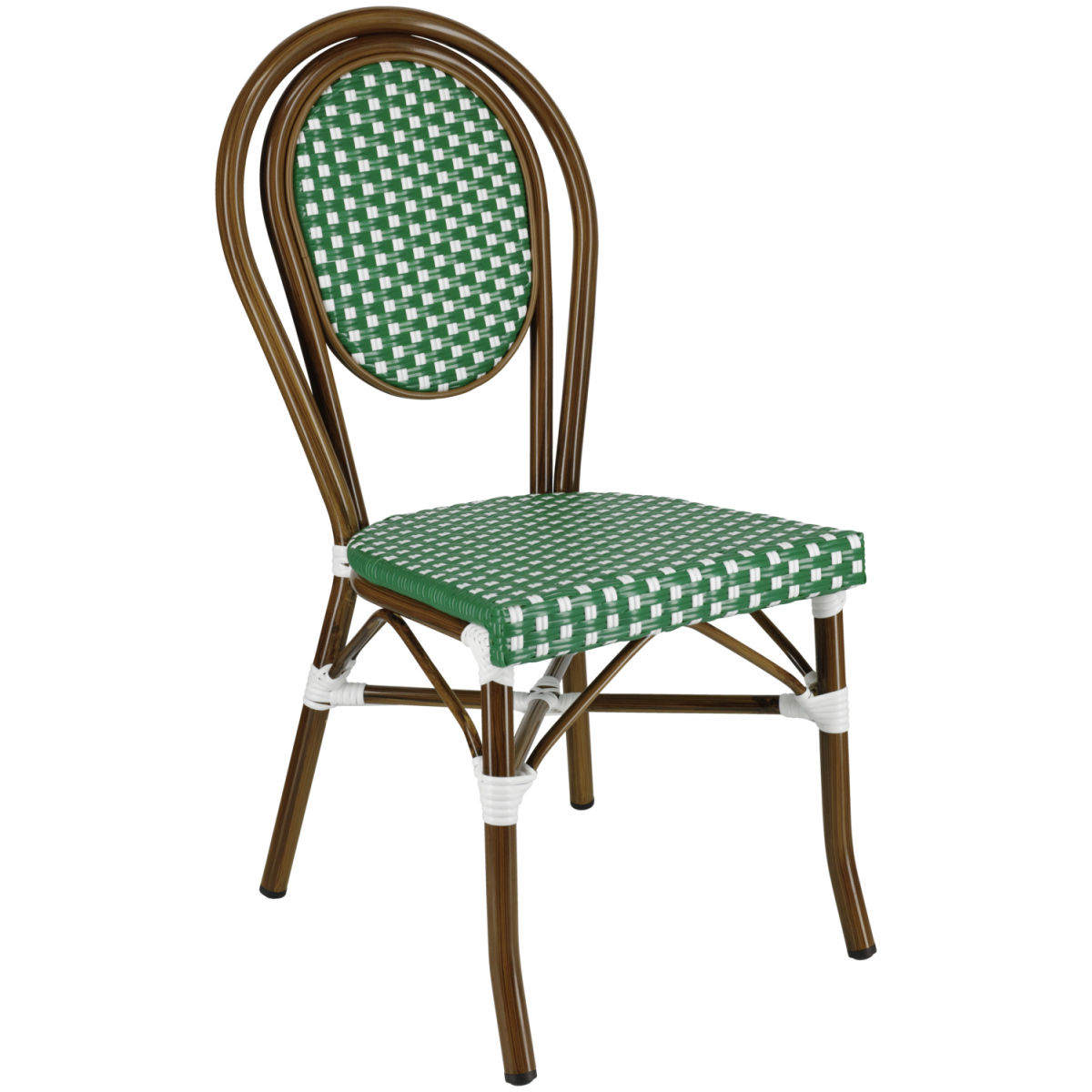 PULSIVA Bistrostoel buiten Glory; 60x43x89 cm (BxDxH); zitting groen, frame bruin; 2 stuk / verpakking
