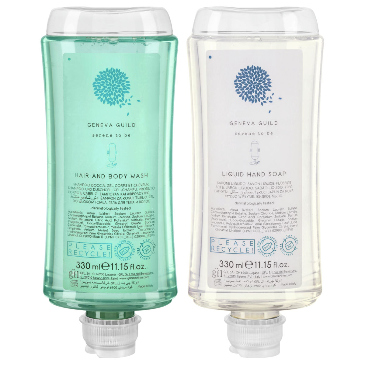 Serie di campioni dispenser Geneva Guild 2 pezzi V-Touch; multicolore