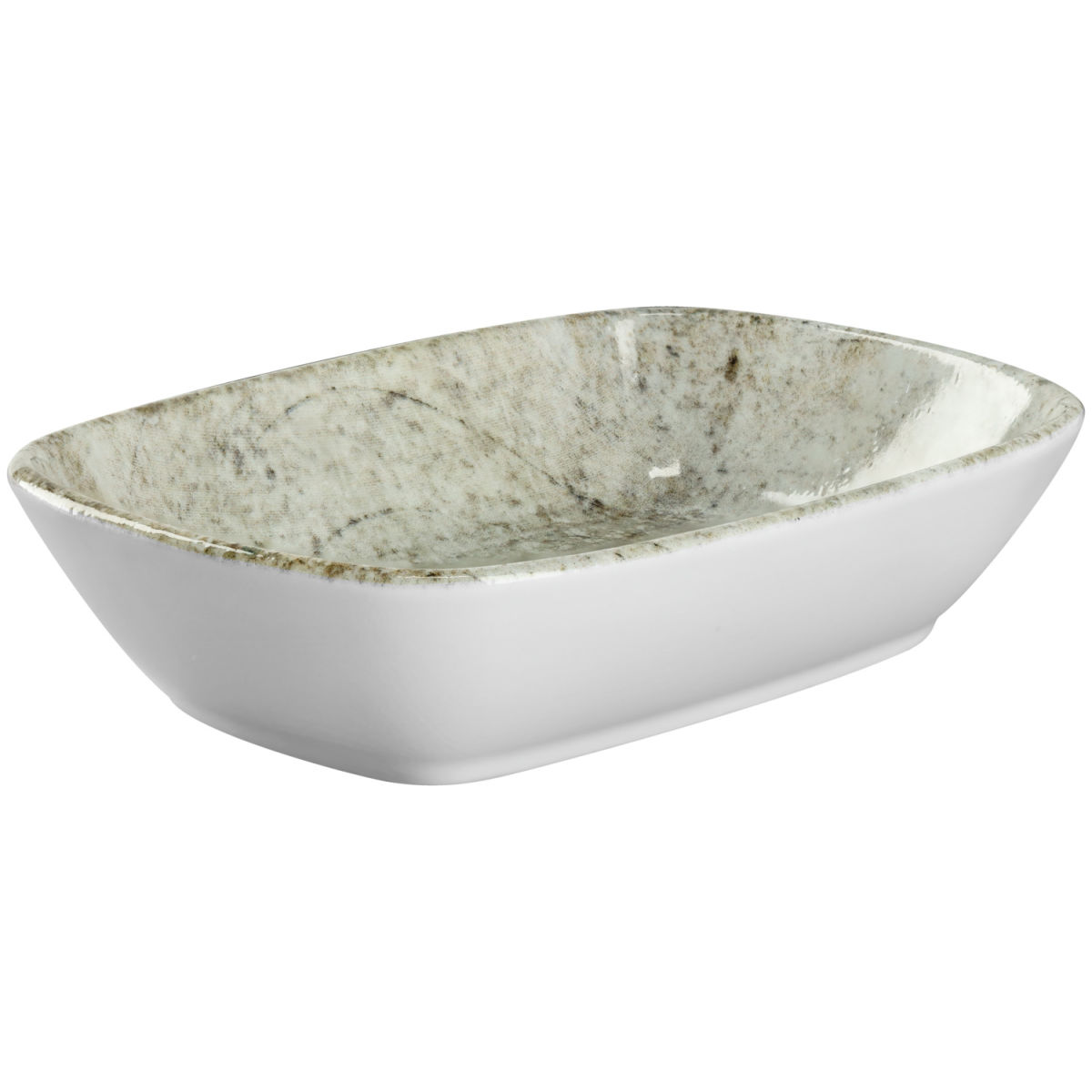 Ciotolina  Gironia rettangolare VEGA; 200ml, 16.5x12x4 cm (LxLxH); tortora; 6 pz. / confezione