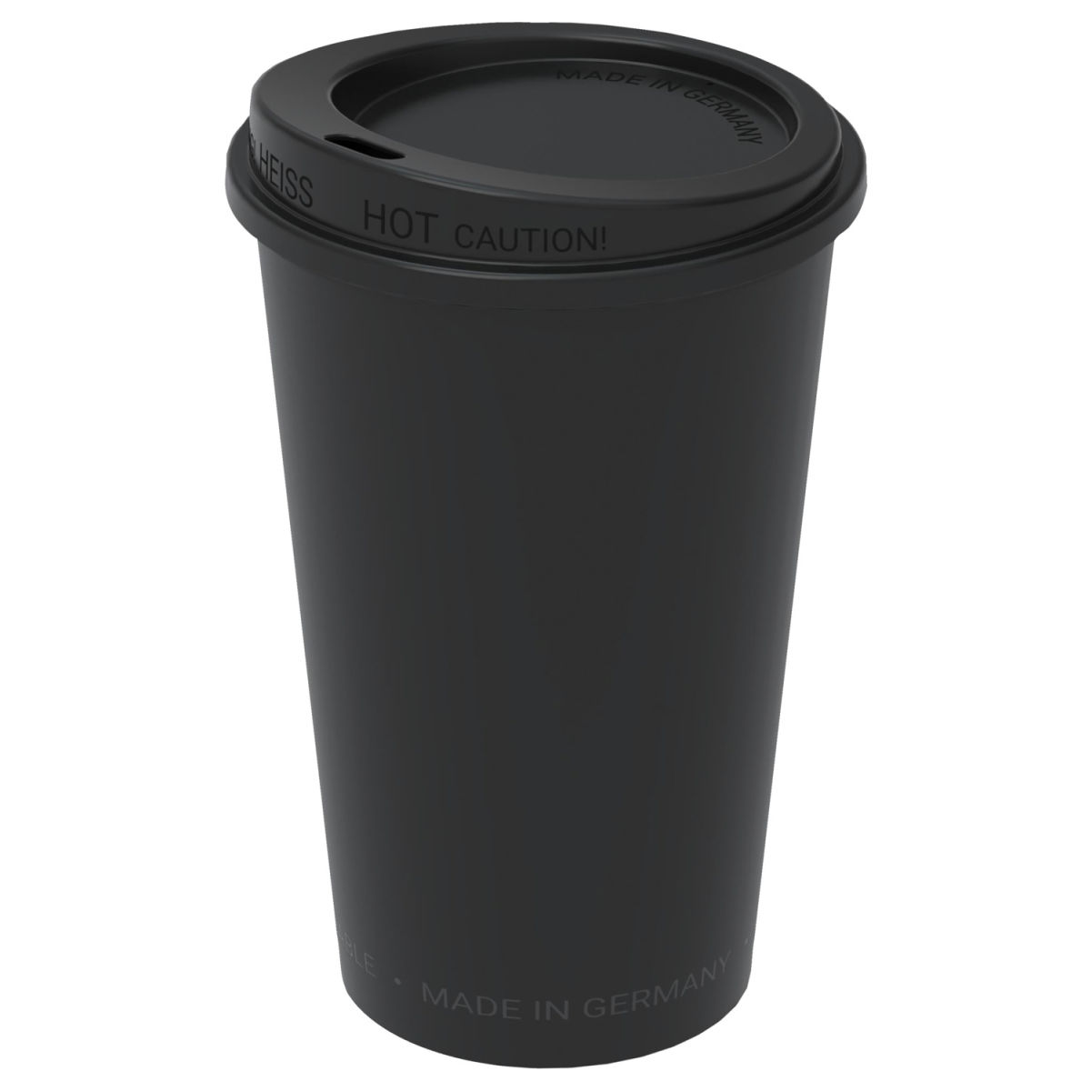 Vaso reutilizable Michigan Tapadera incluida elasto REuse; 300ml, 7.9x12.5 cm (ØxAt); negro; 25 pz. / Paquete