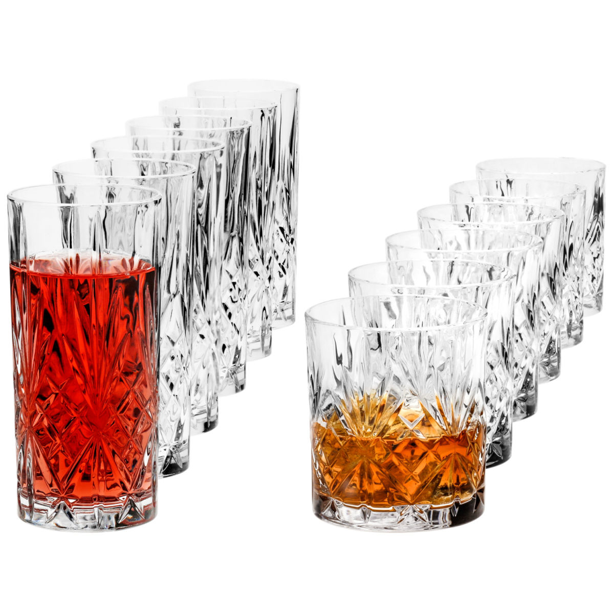 Set bicchieri Melodia 12 pezzi RCR; 360ml, 8.2x15 cm (ØxH); trasparente